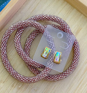 IRRIDESCENT HUGGIE EARRINGS
