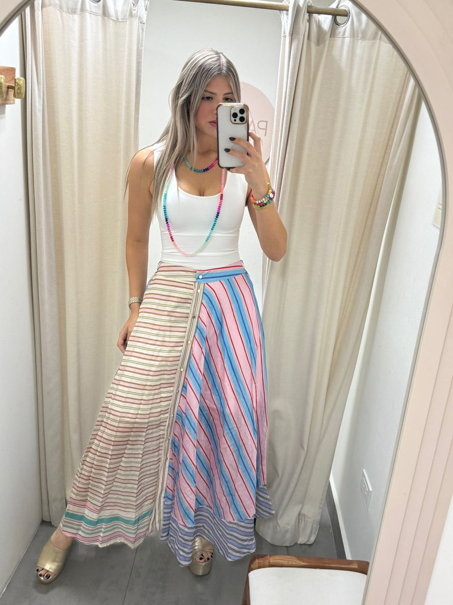 PRINTED MULTICOLOR MAXI SKIRT