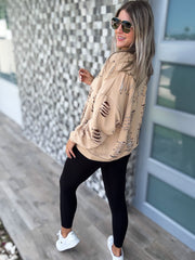 STUDDED RIPPED SWEATER