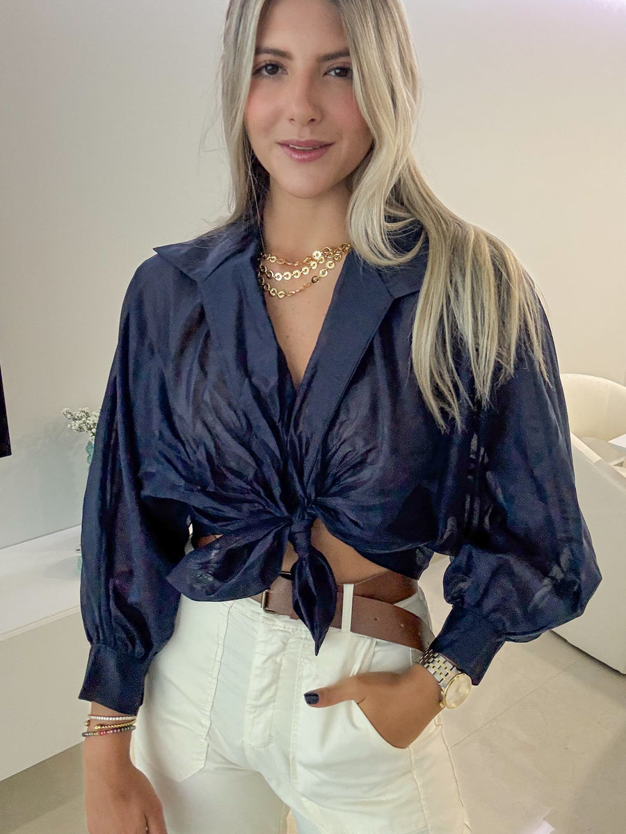 SHEER KNOT BLOUSE