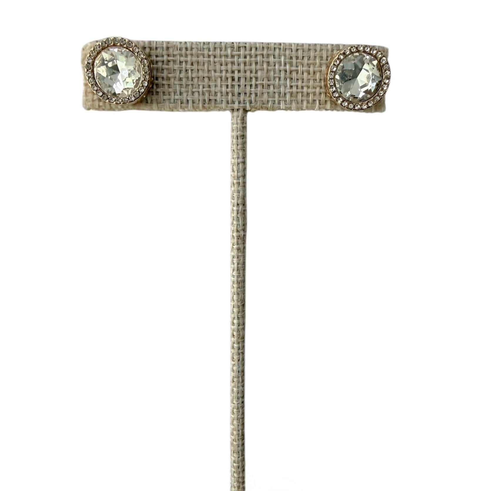 TWO TONE ZIRCONIA STUD EARRING