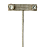 TWO TONE ZIRCONIA STUD EARRING