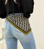 OLIVE/BLACK DESIGNER INSPO SCARF