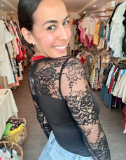 BLACK LACE BODYSUIT