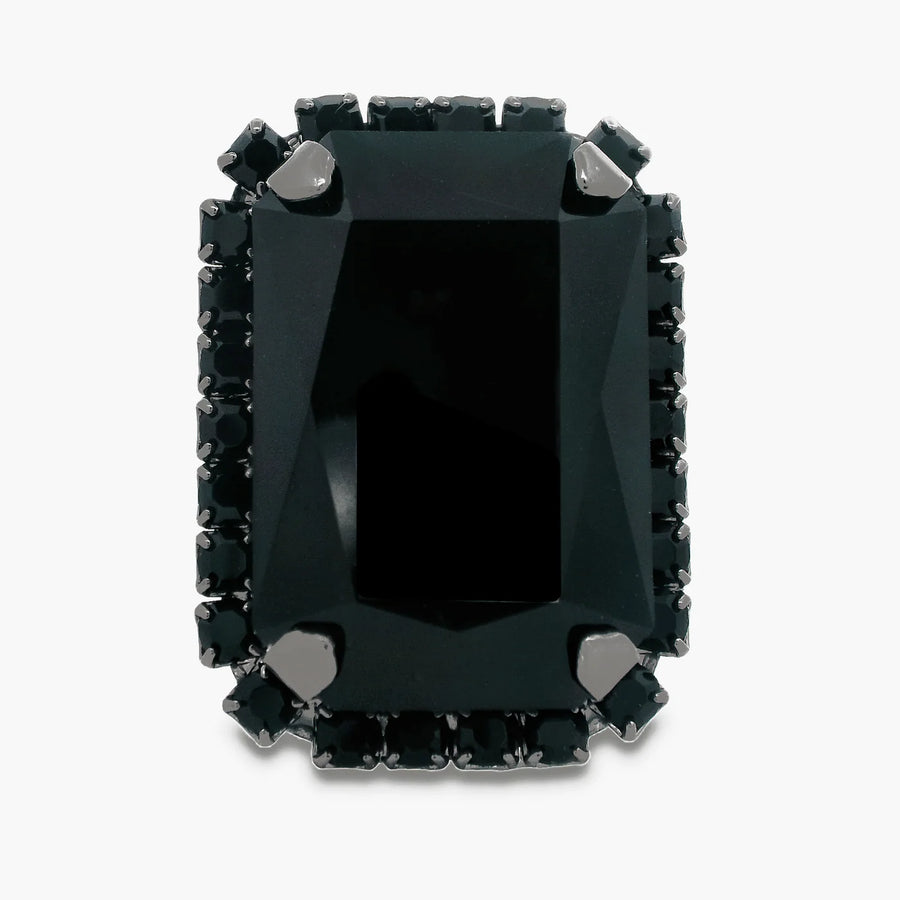 MINI SOLEIL RING WITH TRIM IN BLACK/BLACK