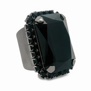 MINI SOLEIL RING WITH TRIM IN BLACK/BLACK