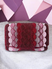 PINK/BURGUNDY CLUTCH