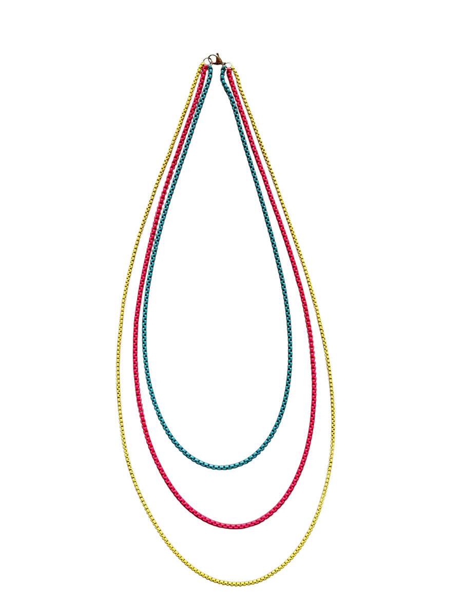 PASTEL COLORS 3-LAYER NECKLACE
