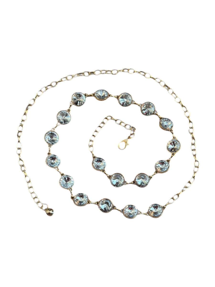 GOLD/CLEAR CHAIN BELT
