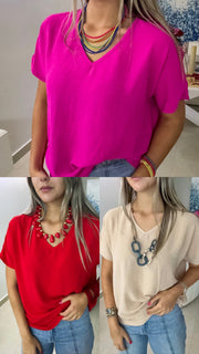 SOLID BASIC BLOUSES