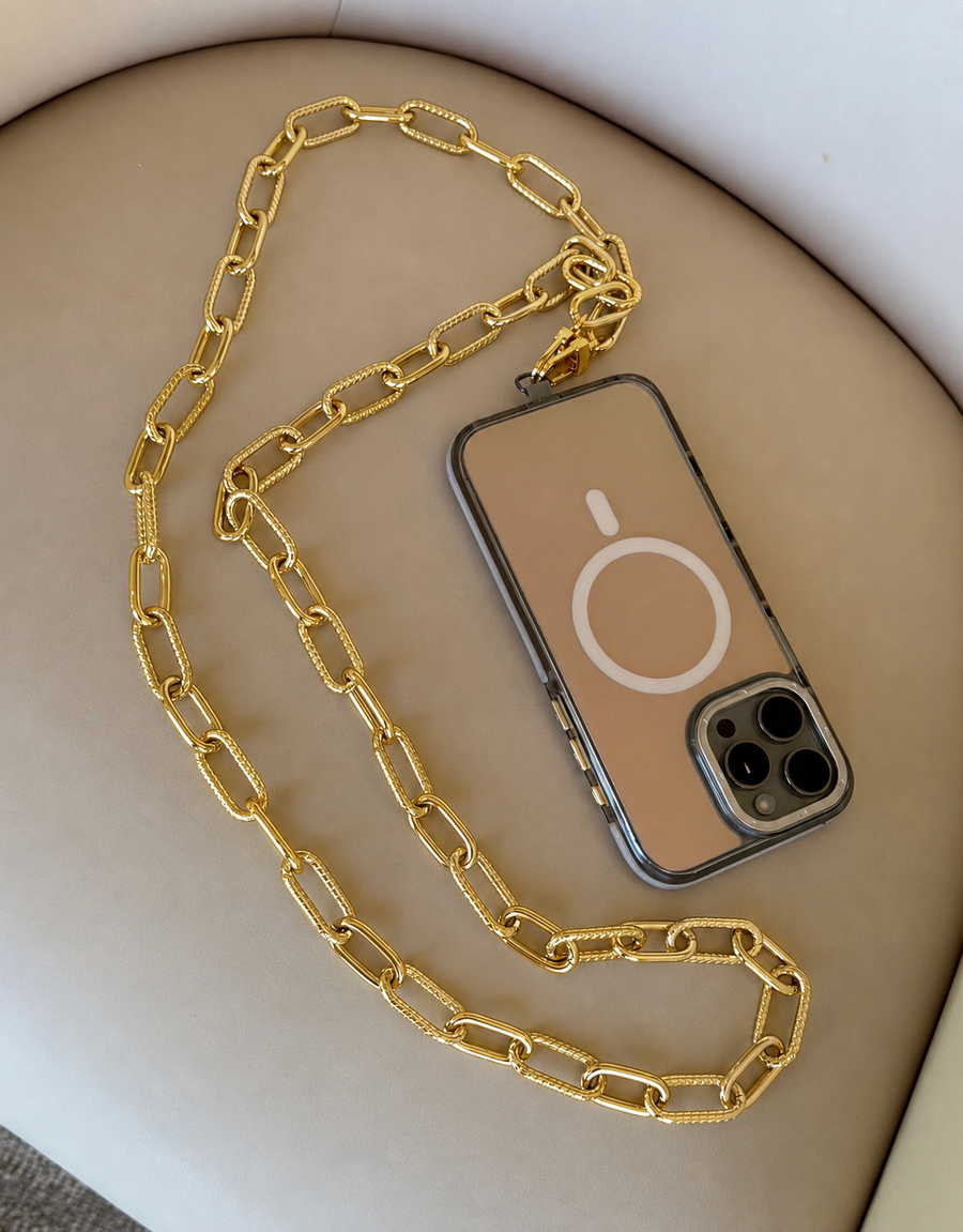 GOLD TONE PHONE STRAP