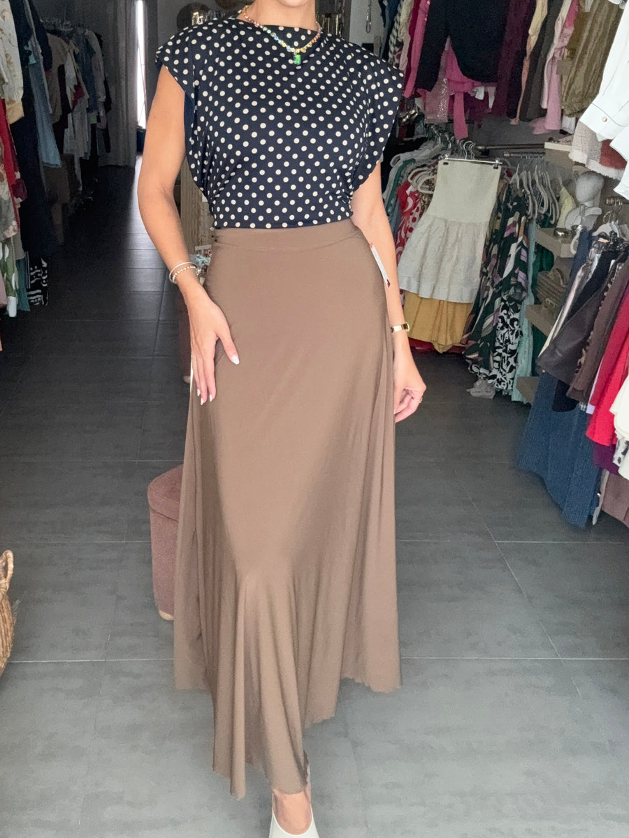 PIA MOCHA MAXI SKIRT