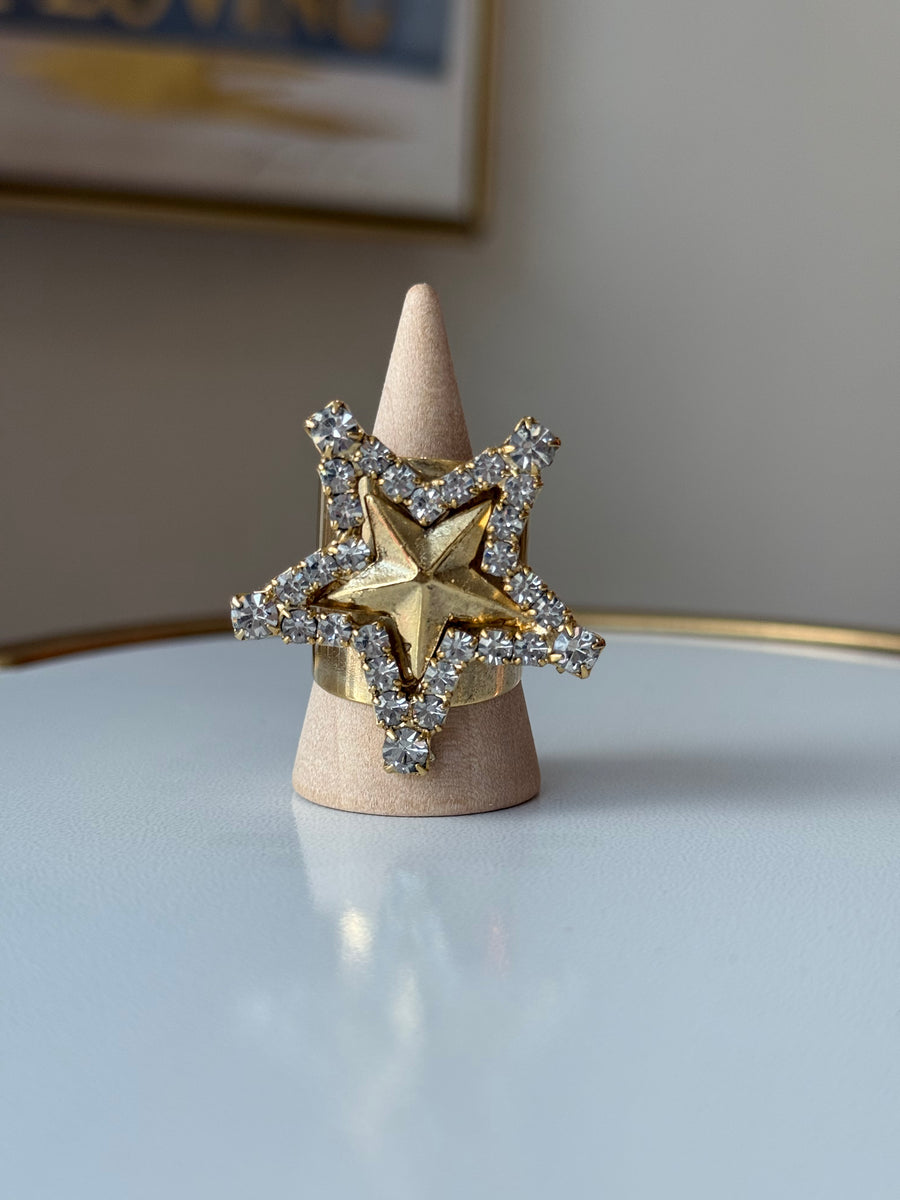 SUPER STAR RING IN ANTIQUE GOLD