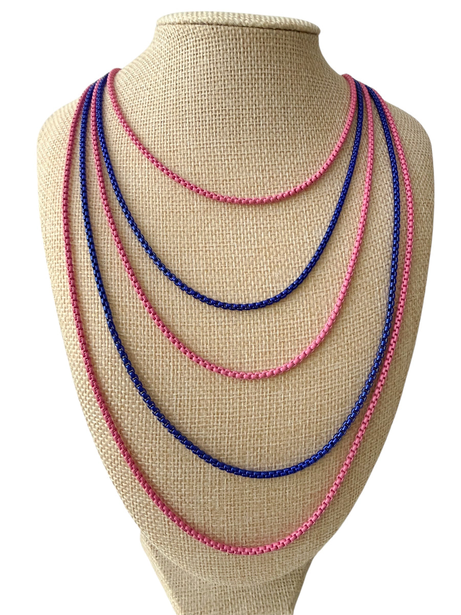 PINK AND BLUE LAYERED NECKLACE COLLAB
