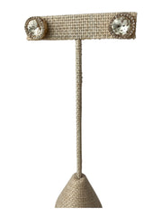 TWO TONE ZIRCONIA STUD EARRING