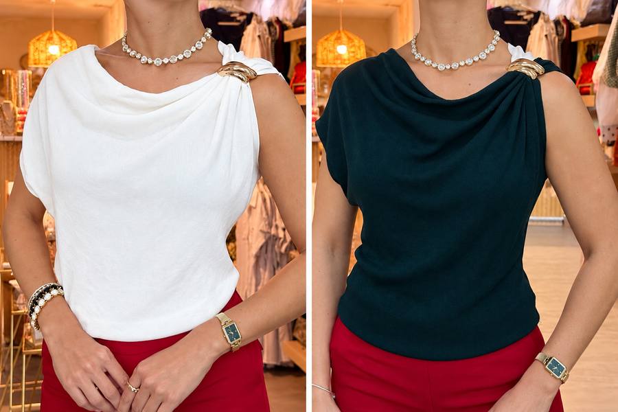 BROOCH KNITTED TOP