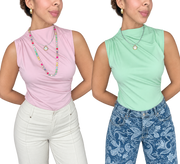 SLEEVELESS STRETCHY BLOUSE