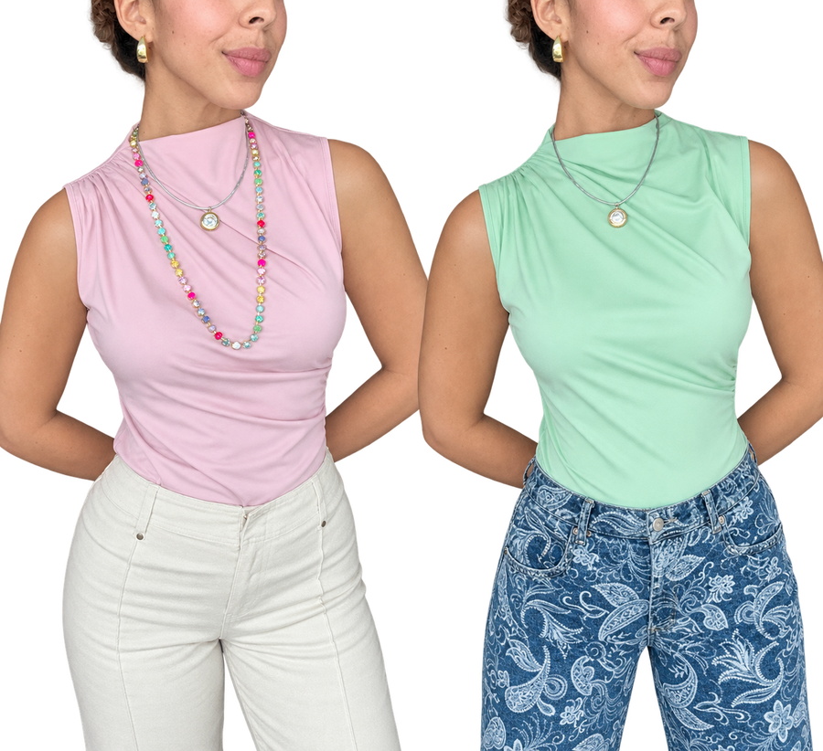 SLEEVELESS STRETCHY BLOUSE