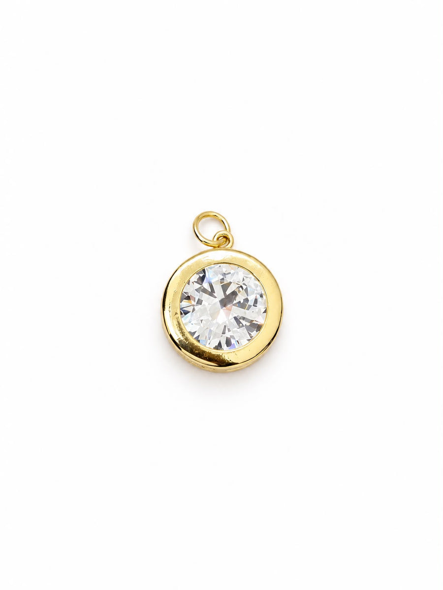 ROUND CLEAR WITH GOLD PENDANT