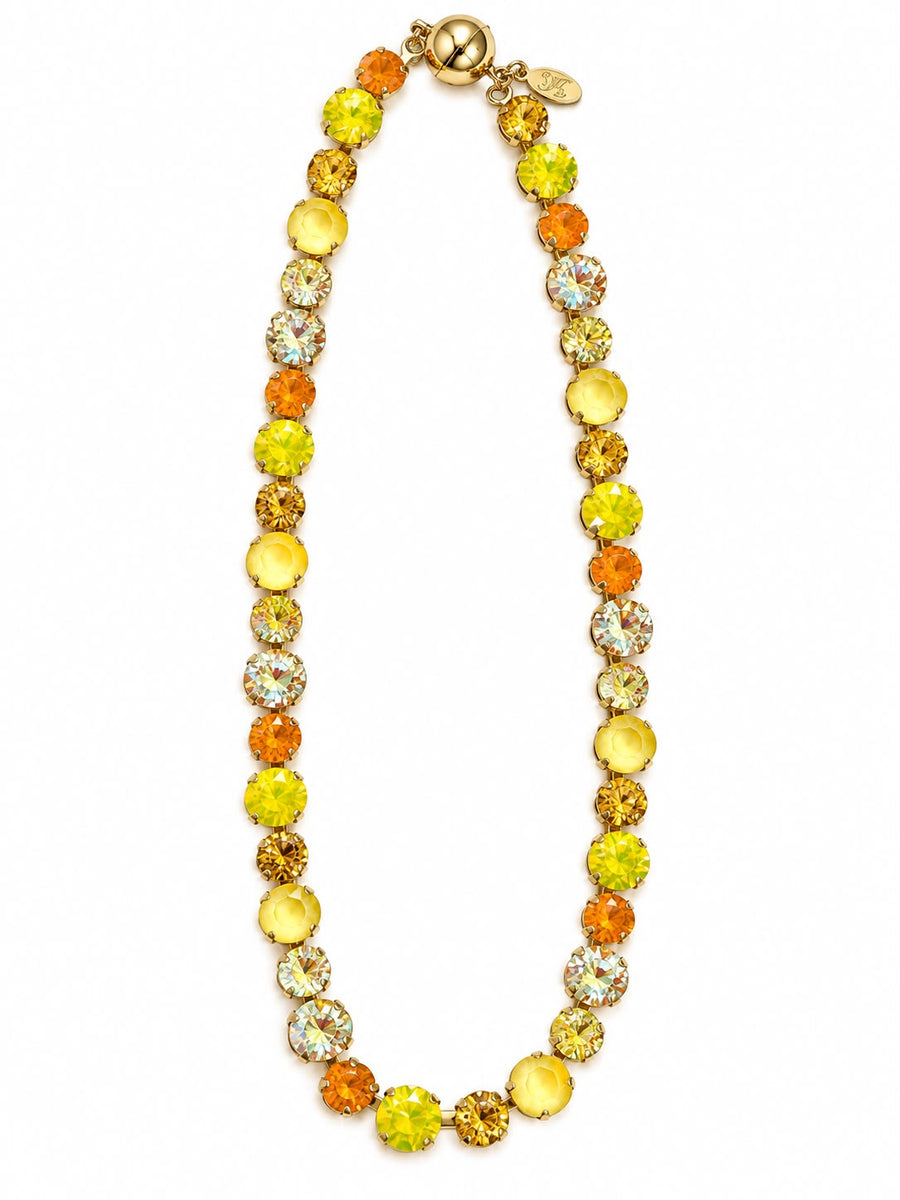 YELLOW MIX SWAROVSKI MAGNETIC CLASP NECKLACE