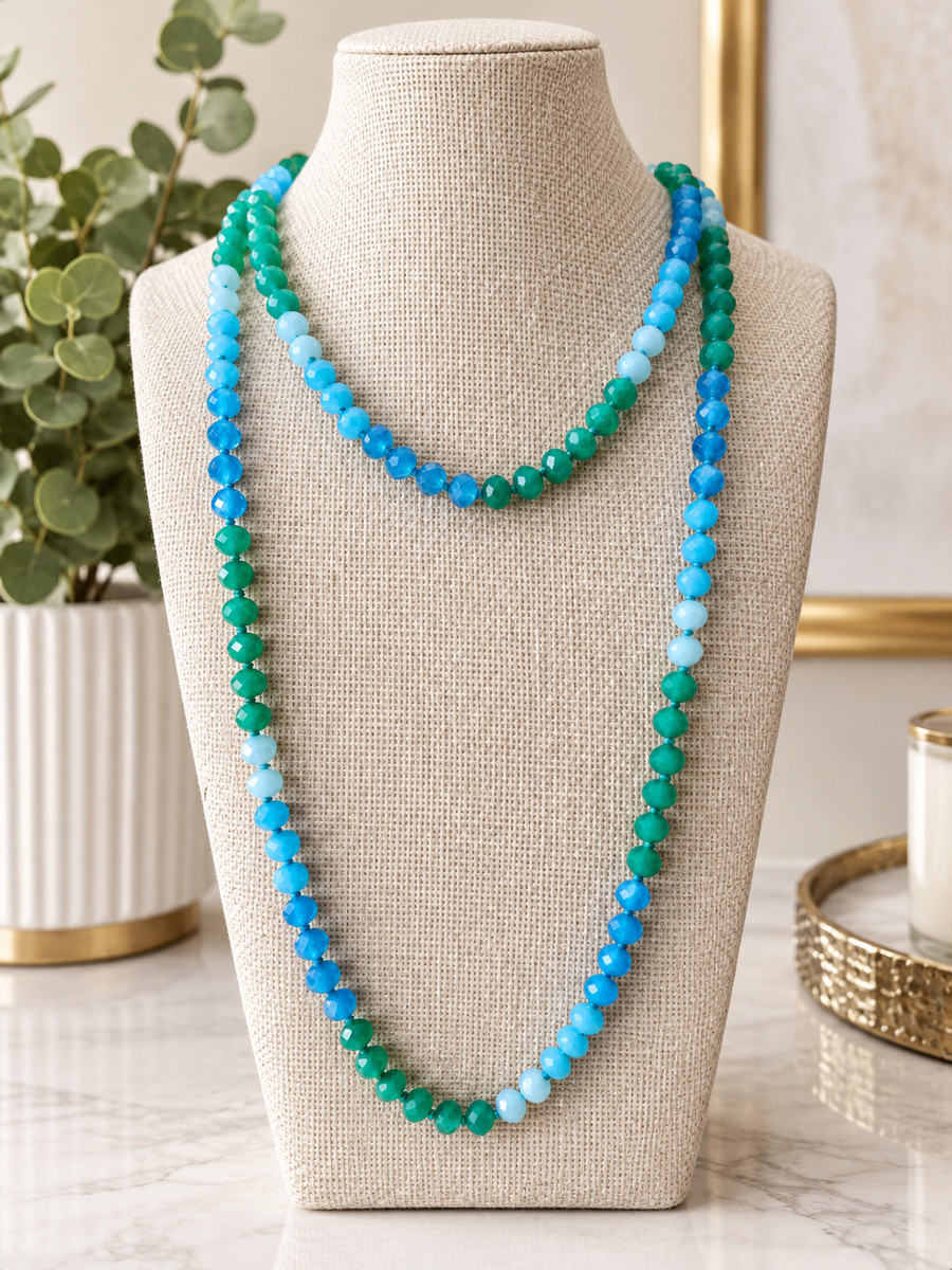 RONDELLE BLUE/GREEN MIX NECKLACE