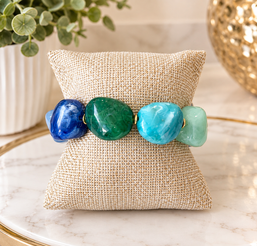 RESIN BLUE/GREEN MIX BRACELET