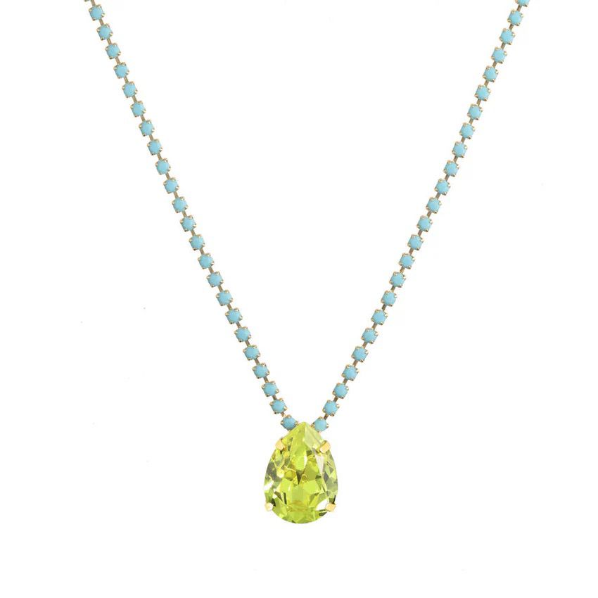 MILLI NECKLACE IN CHARTREUSE/TURQUOISE