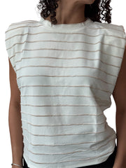 CREAM STRIPED TSHIRT
