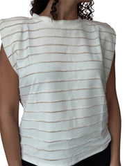 CREAM STRIPED TSHIRT