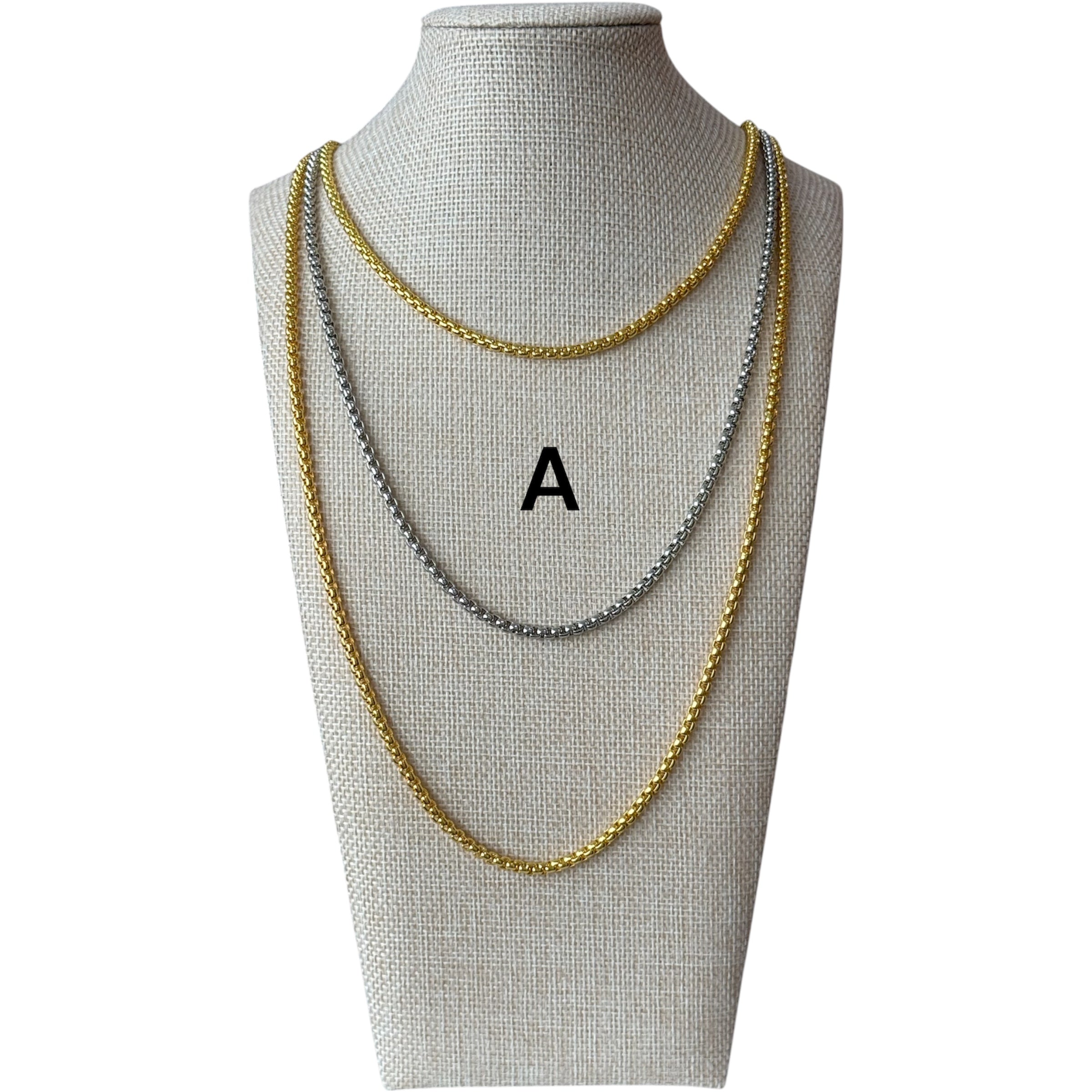 THIN TWO TONE LONG NECKLACE COLLAB (2 STYLES)
