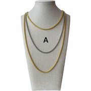 THIN TWO TONE LONG NECKLACE COLLAB (2 STYLES)