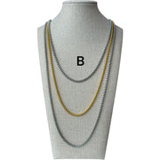 THIN TWO TONE LONG NECKLACE COLLAB (2 STYLES)