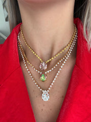 MILLI NECKLACE IN LIGHT AMBER/VINTAGE ROSE