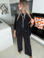 BLACK/BLACK RHINESTONES GLAM JEANS