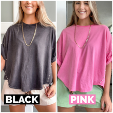 Load image into Gallery viewer, OVERSIZED STUDDED HIGH LOW TOP
