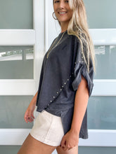 Load image into Gallery viewer, OVERSIZED STUDDED HIGH LOW TOP
