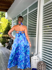 BLUE MULTI PRINT JUMPSUIT