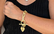GOLD HEART LOCK BRACELET