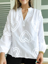 Load image into Gallery viewer, COTTON WOVEN HEART BLOUSE
