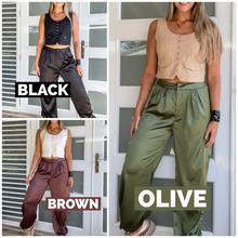 Load image into Gallery viewer, SATIN CARGO JOGGERS
