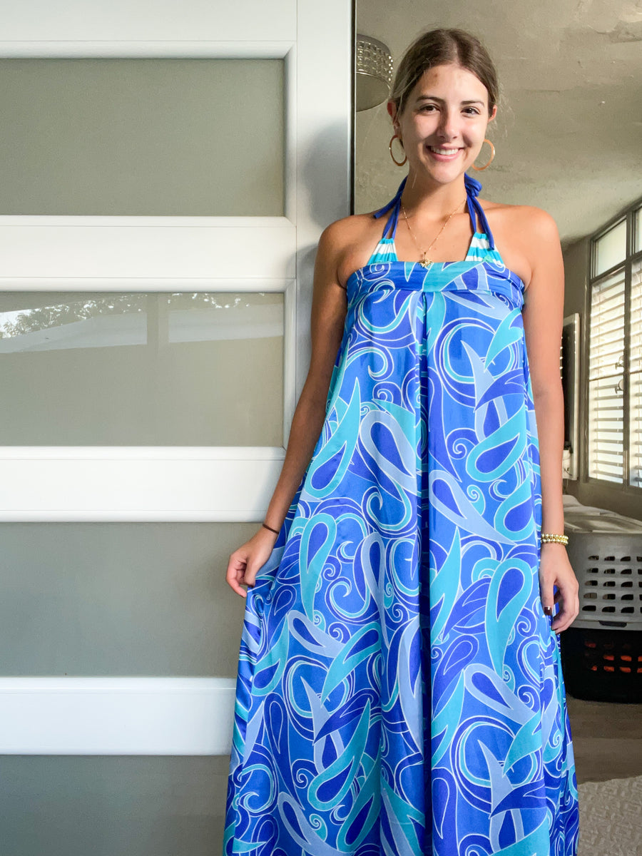 BLUE MULTI PRINT JUMPSUIT