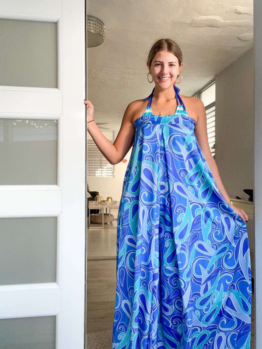 BLUE MULTI PRINT JUMPSUIT
