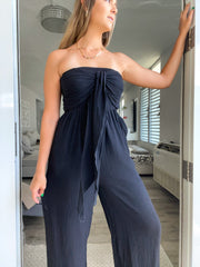 STRAPLESS GAUZE JUMPSUIT