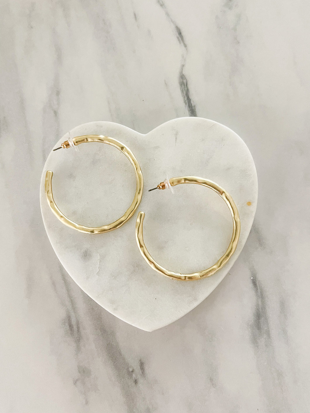 GOLD MATTE HOOP EARRINGS