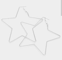 Load image into Gallery viewer, TEXTURED STAR HOOPS
