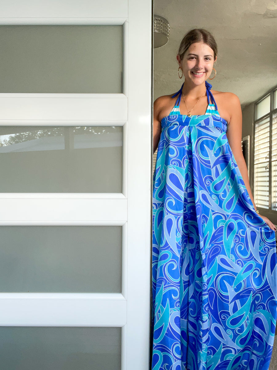 BLUE MULTI PRINT JUMPSUIT
