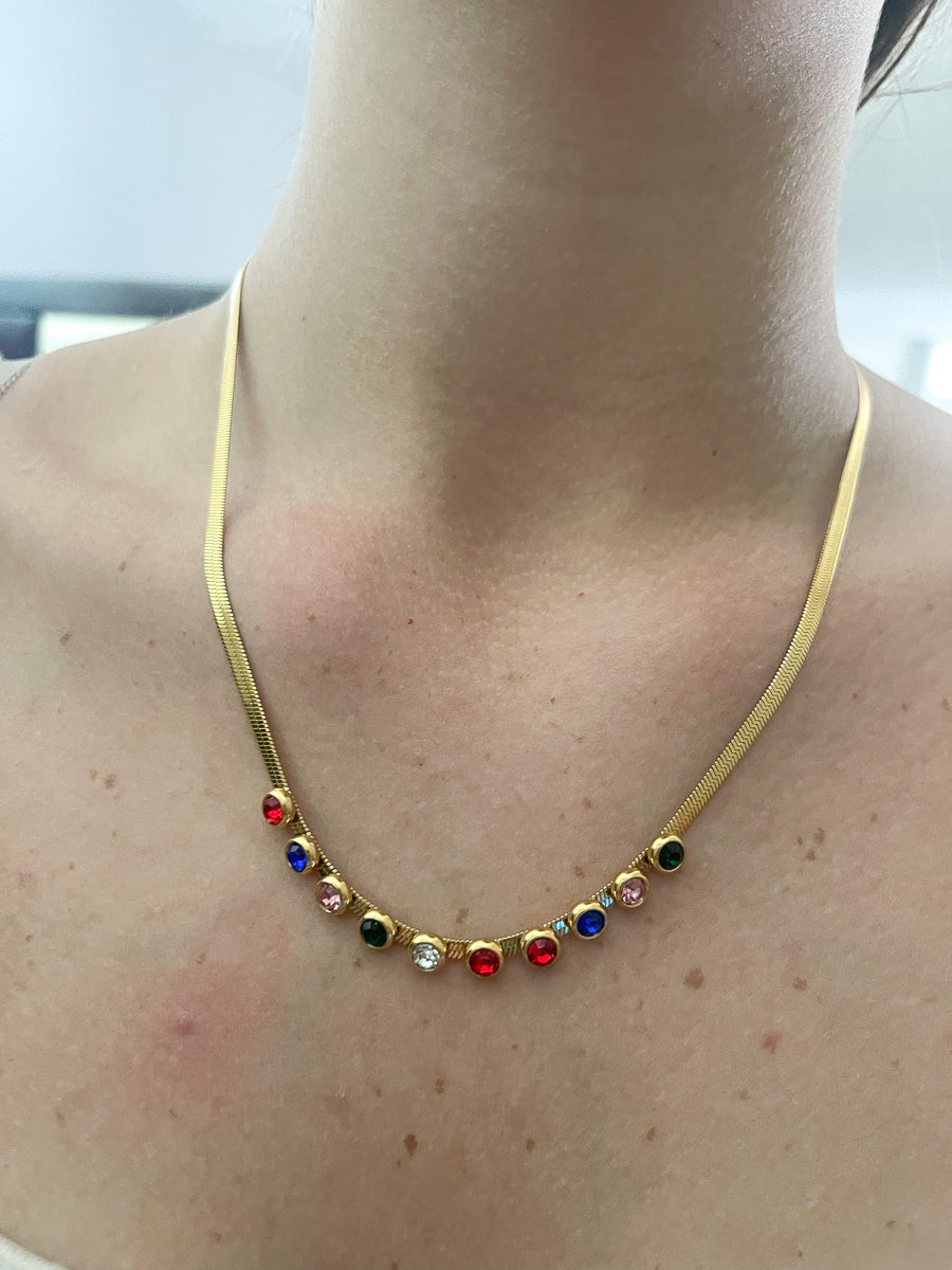 MULTICOLOR CRYSTAL NECKLACE