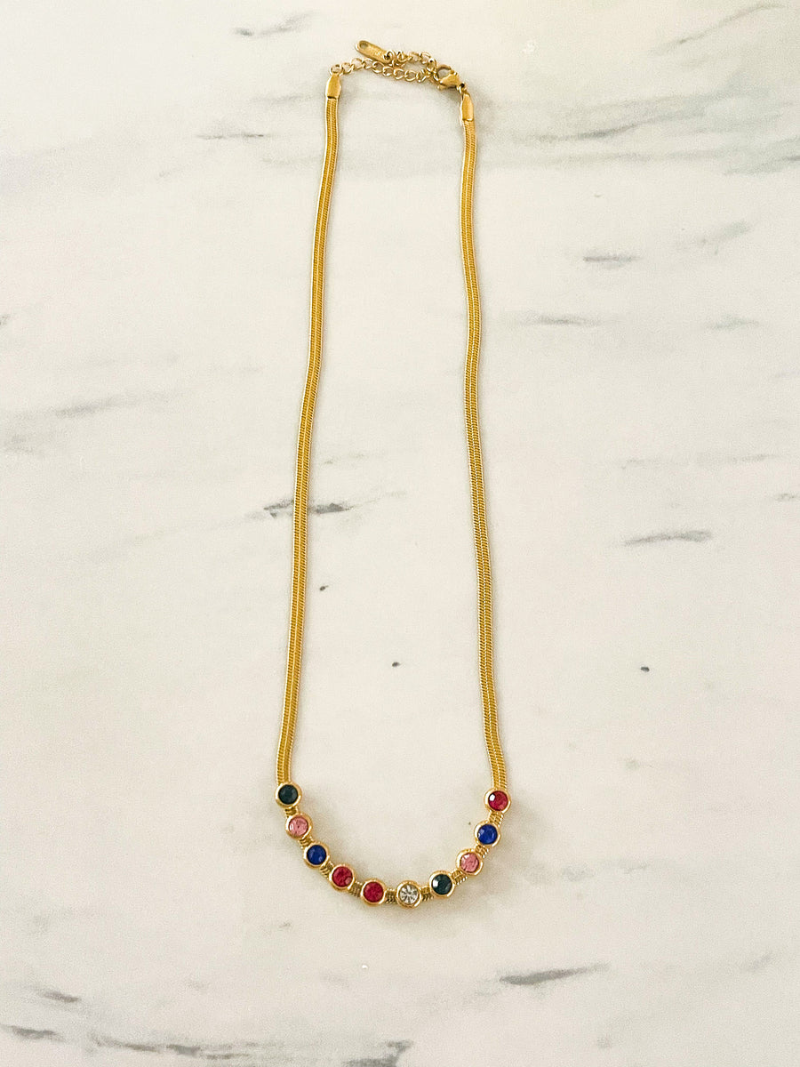 MULTICOLOR CRYSTAL NECKLACE