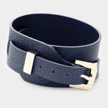 Load image into Gallery viewer, FAUX LEATHER BELT BUCKLE BRACELET
