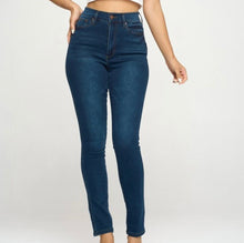 Load image into Gallery viewer, DARK BLUE HIGH RISE SKINNY JEAN

